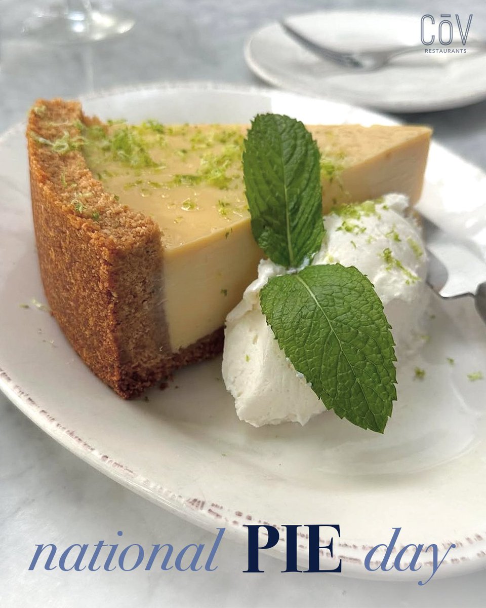 Celebrate NATIONAL PIE DAY at CōV with our irresistible Key Lime Pie! 🍋‍🟩

#LifeAtTheCoV #nationalpieday #keylimepie