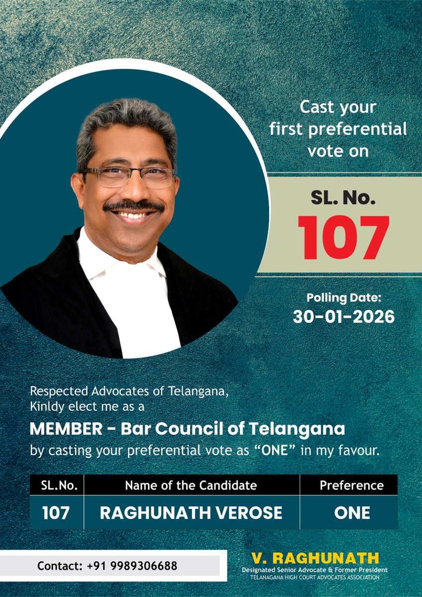 *🎯 How to Evaluate for “Best” Candidate for Bar Council of Telangana*..?

Since you’re specifically interested in heavy experience, dedication, integrity, fraternity focus, and systemic improvement, here are some qualitative criteria to prioritize:

*✅ 1. Practice Experience &amp;
