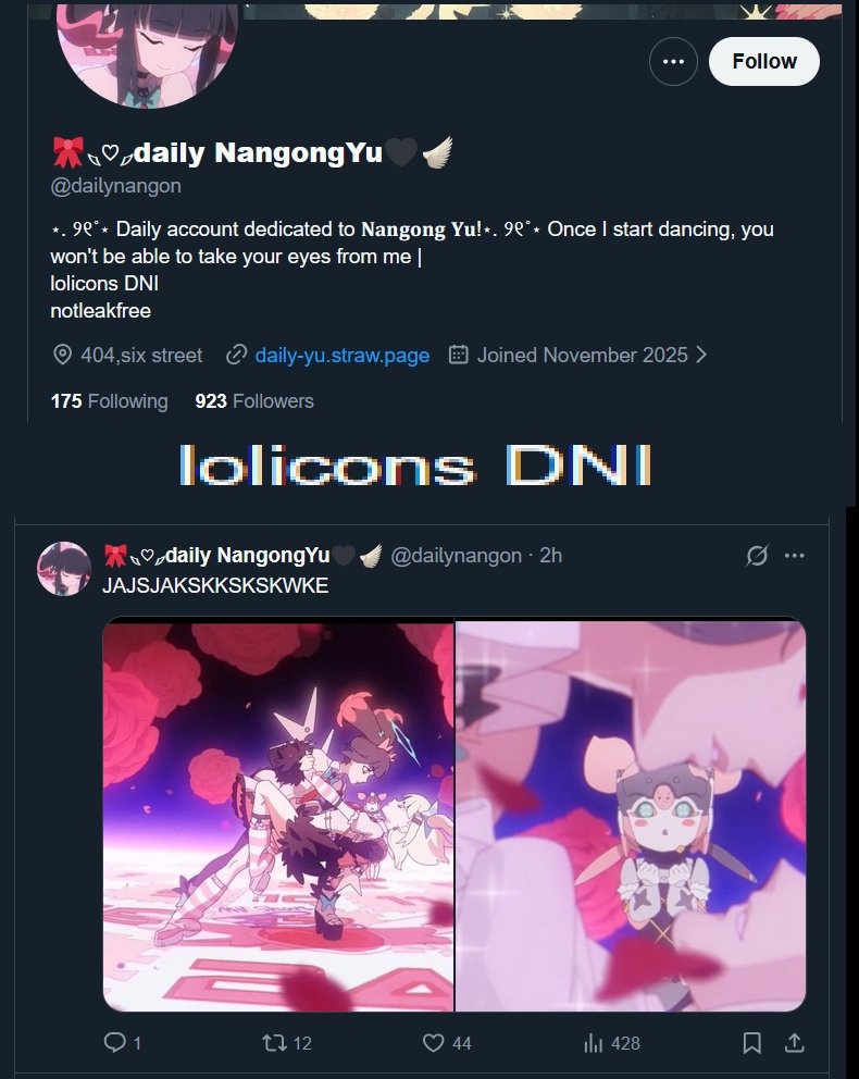 <a href="/dailynangon/">🎀𓆩♡𓆪daily NangongYu🖤🪽</a> > lolicons DNI
> look inside
> getting excited over loli yuribait