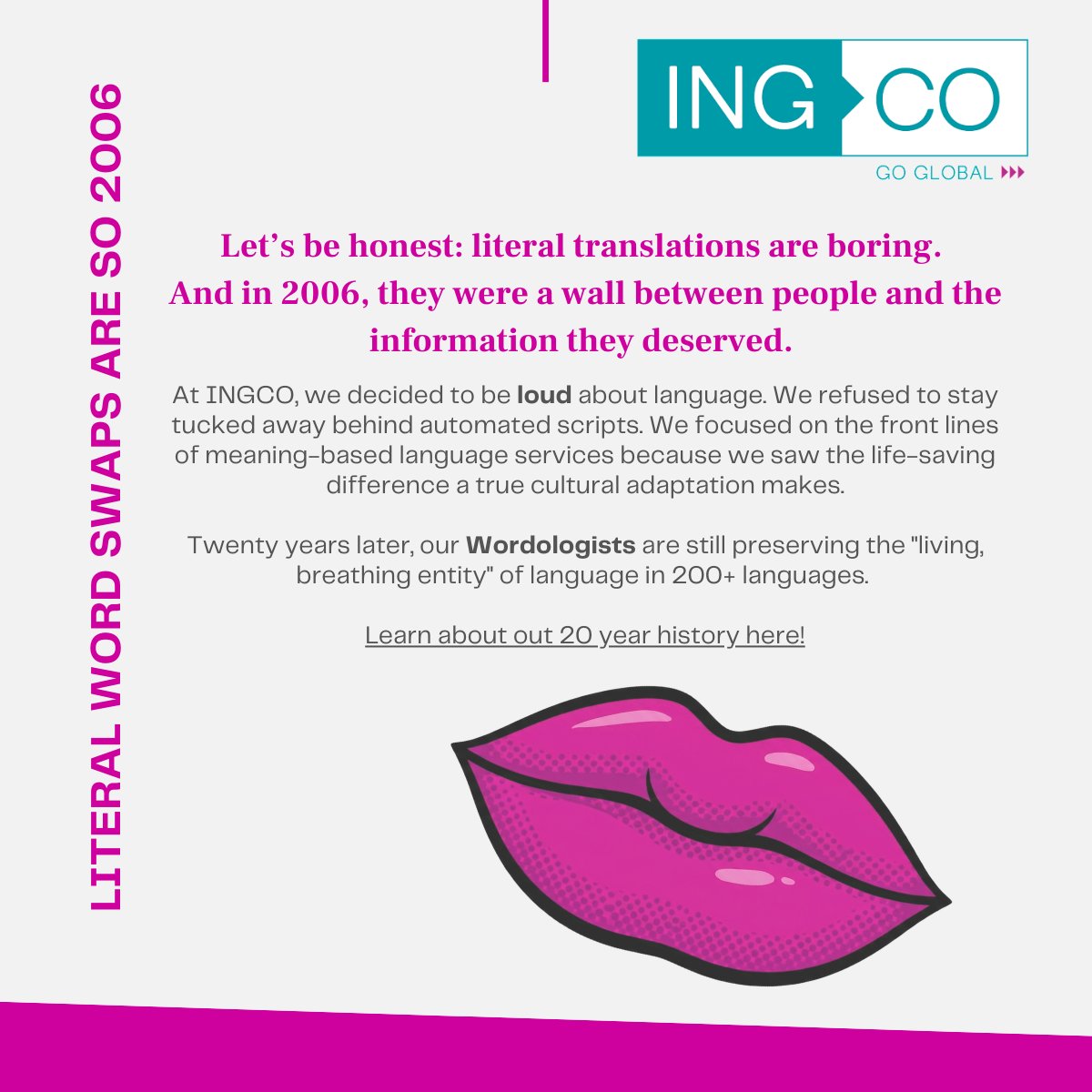 INGCOIntl's tweet photo. From 2006 to 2026: 20 years of being loud.

Learn more about our 20 year history. https://t.co/wwxJ8Dt82h