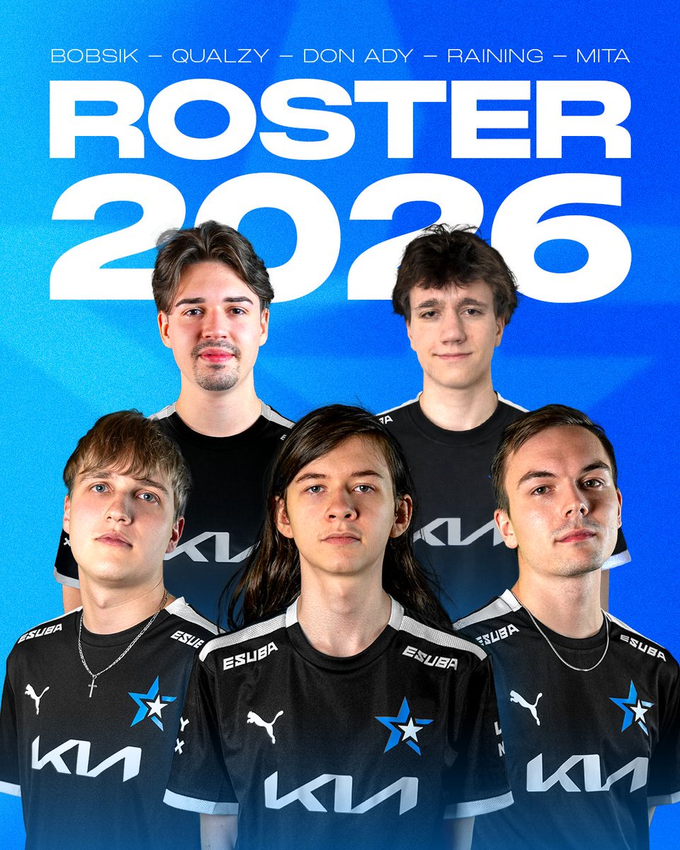 Our main roster for Hitpoint Winter is here 🥶
Combining young talent with experienced Raining, we are once again aiming to represent our region at <a href="/EMEAmasters/">EMEA Masters</a> 🤛

TOP: <a href="/Bobsik_/">Bobsik</a>
JNG: <a href="/qualzy_lol/">qualzy</a>
MID: <a href="/lol_Ady/">Ady</a>
ADC: <a href="/raining_lol/">Matúš</a>
SUPP: <a href="/mitamaso/">Mita</a>

HEAD COACH: <a href="/M0nster_lol/">Miloš Horeličan</a>