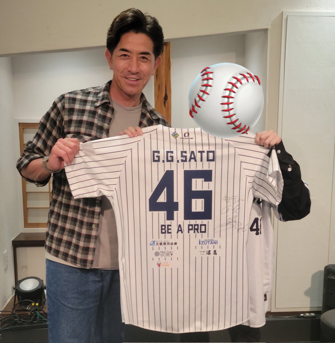 独立リーグ士別サムライブレイズ　G.G.佐藤　球団支給ユニフォーム直筆サイン入り そういえば遂に士別サムライブレイズユニにサインを貰って感謝感激です