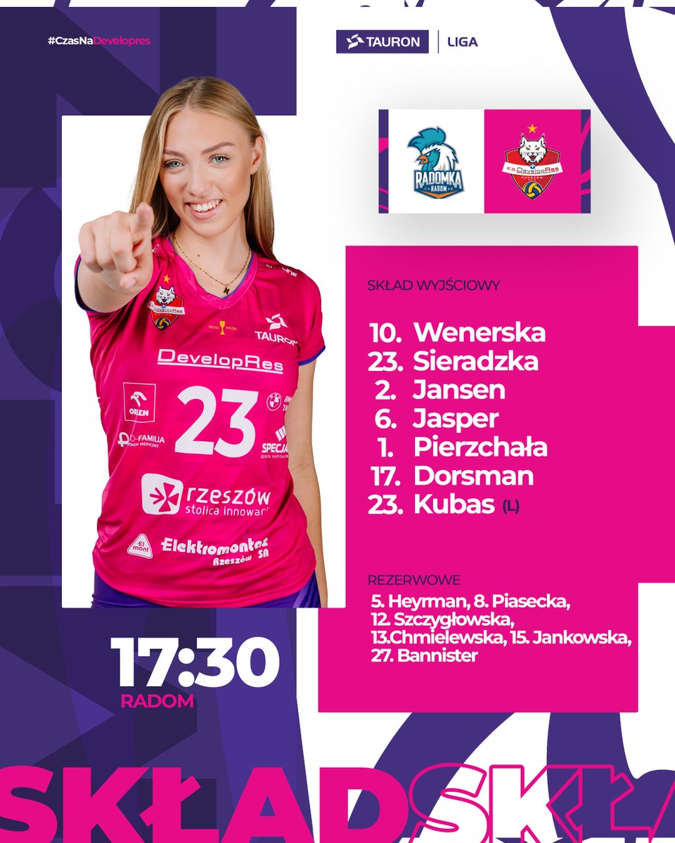 KSDevelopres's tweet image. Wyjściowy skład na mecz z MOYA Radomka Radom!
Walczyć Rysice! ✊️
#CzasNaDevelopres #Developres