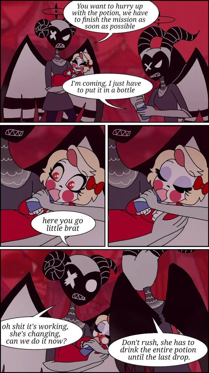 drawingrebecca's tweet photo. The lost princess AU, the kidnapping pt.2
"Originally I was going to put the cherubs as those responsible for the kidnapping but I had difficulty drawing them, so I decided on the exterminating angels."
#HazbinHotel #lucifer #charliemorningstar #HelluvaBoss #buckzo #tilla https://t.co/F5eEskDsJm