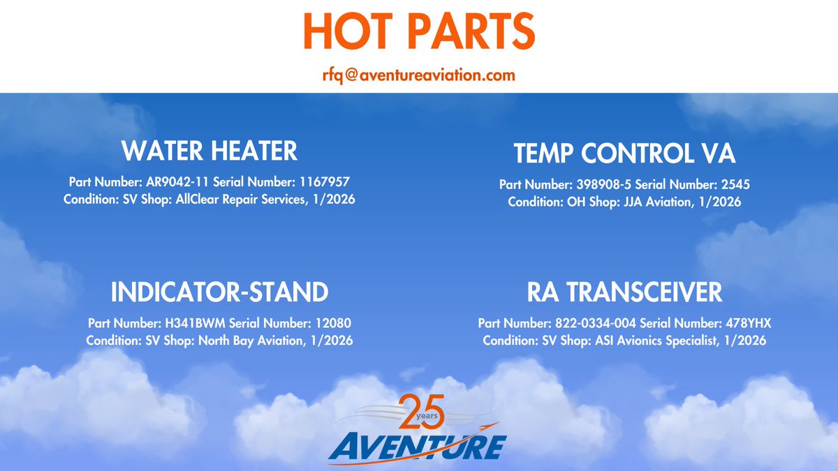 AventureAviator's tweet photo. 🚨Check out Aventure's Parts of the Week!🚨 https://t.co/M3WQJQAIxc