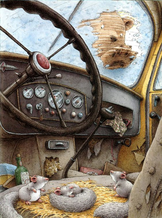 Feliz finde!! 😉

#ilustracion #coche #oso #ratones #invierno