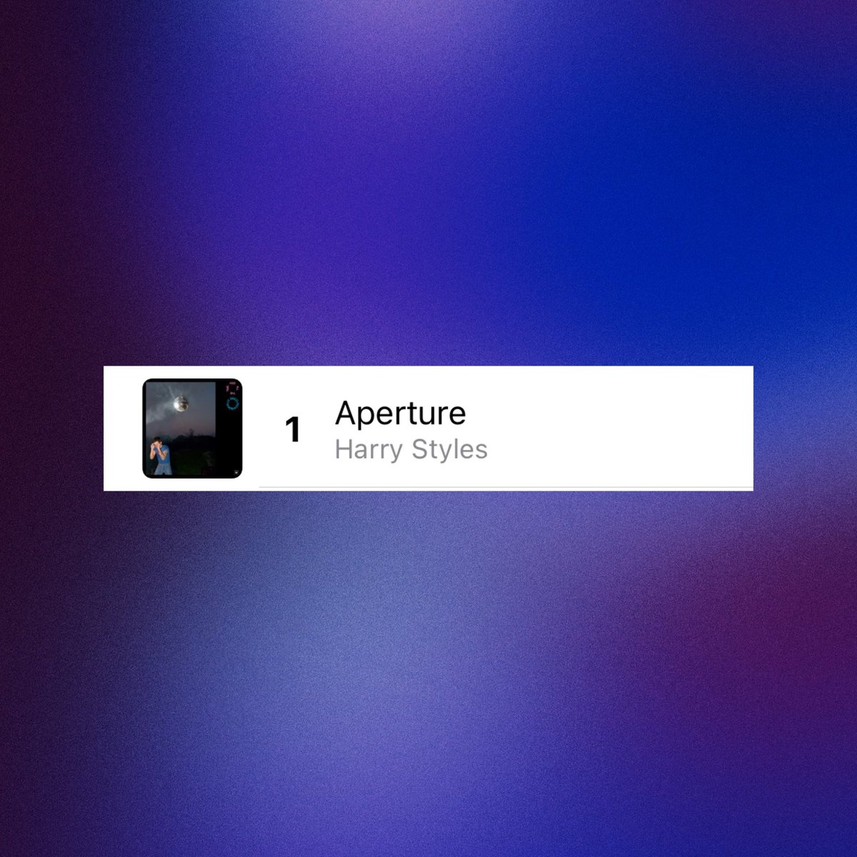 ‘Aperture’ by Harry Styles is the #1 song on US Apple Music.