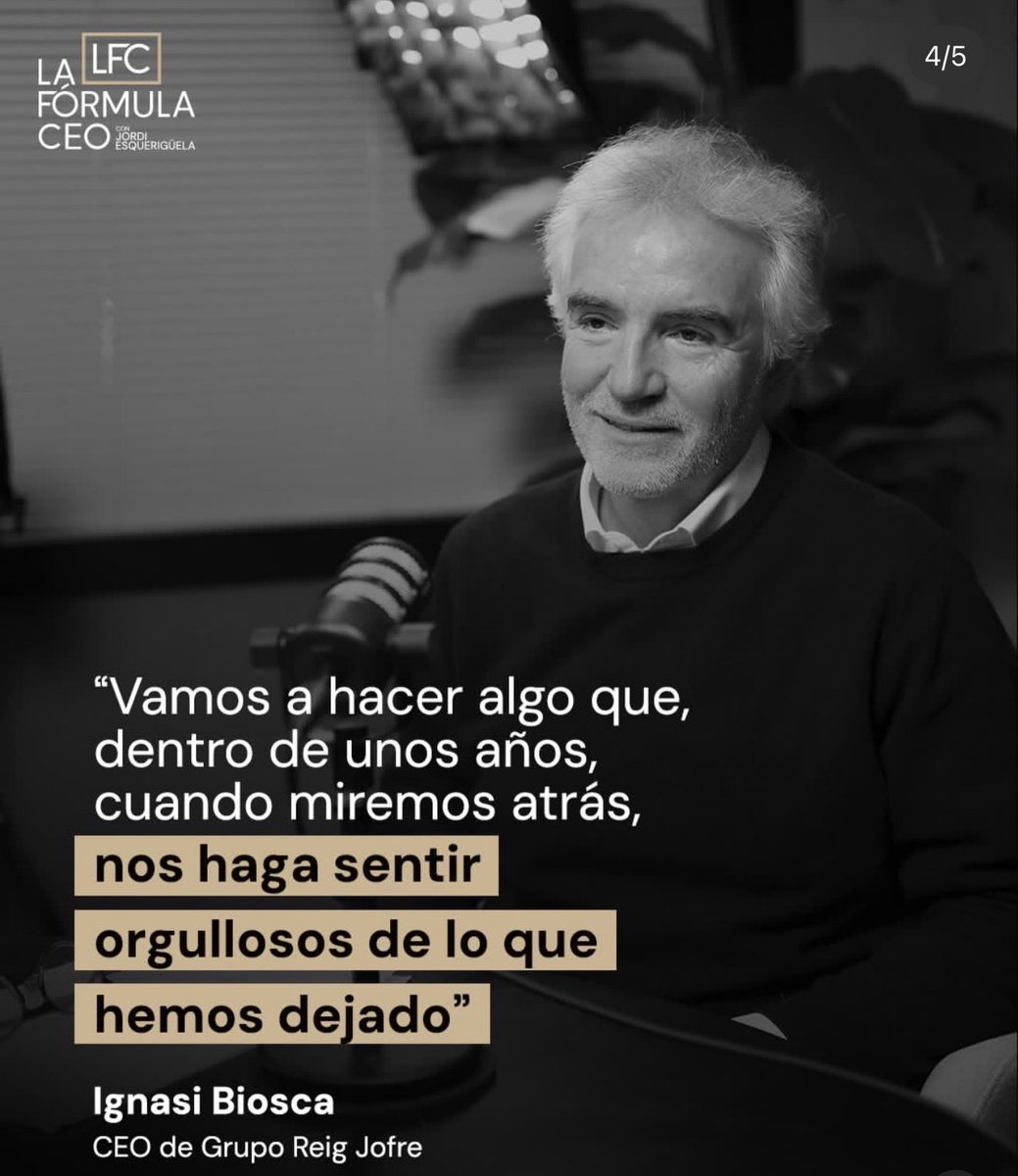 El miércoles se estrenó la entrevista de Ignasi Biosca, el CEO de <a href="/ReigJofre/">Reig Jofre</a> y aquí os comparto algunas de las frases que dijo. 

Cada una de ellas es digna de parar y prestarte unos segundos de reflexión.

La entrevista la puedes escuchar en YouTube y Spotify: La Fórmula CEO