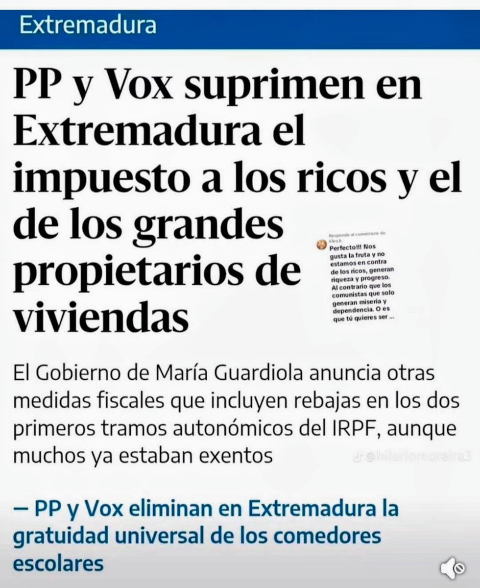 PP-Vox siempre haciendo más rico al 1% más rico a costa de hacer más pobre al resto.