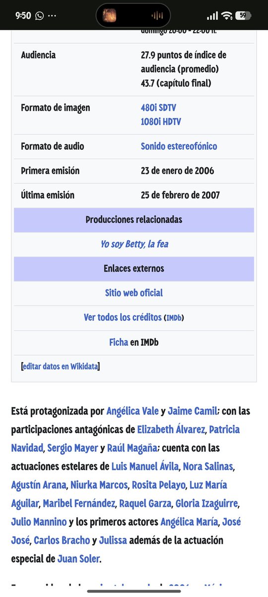 EmmanuelMiRo8's tweet photo. 📺✨ #UnDíaComoHoy, pero de 2006 (hace 20 años), se transmitía el primer capítulo de " #LaFeaMasBella" más bella, una de las telenovelas más queridas de la televisión mexicana, producida por #RosyOcampo y protagonizada por #AngélicaVale y #JaimeCamil.
🤔¿La recuerdas? https://t.co/Gwj7dbNuJM