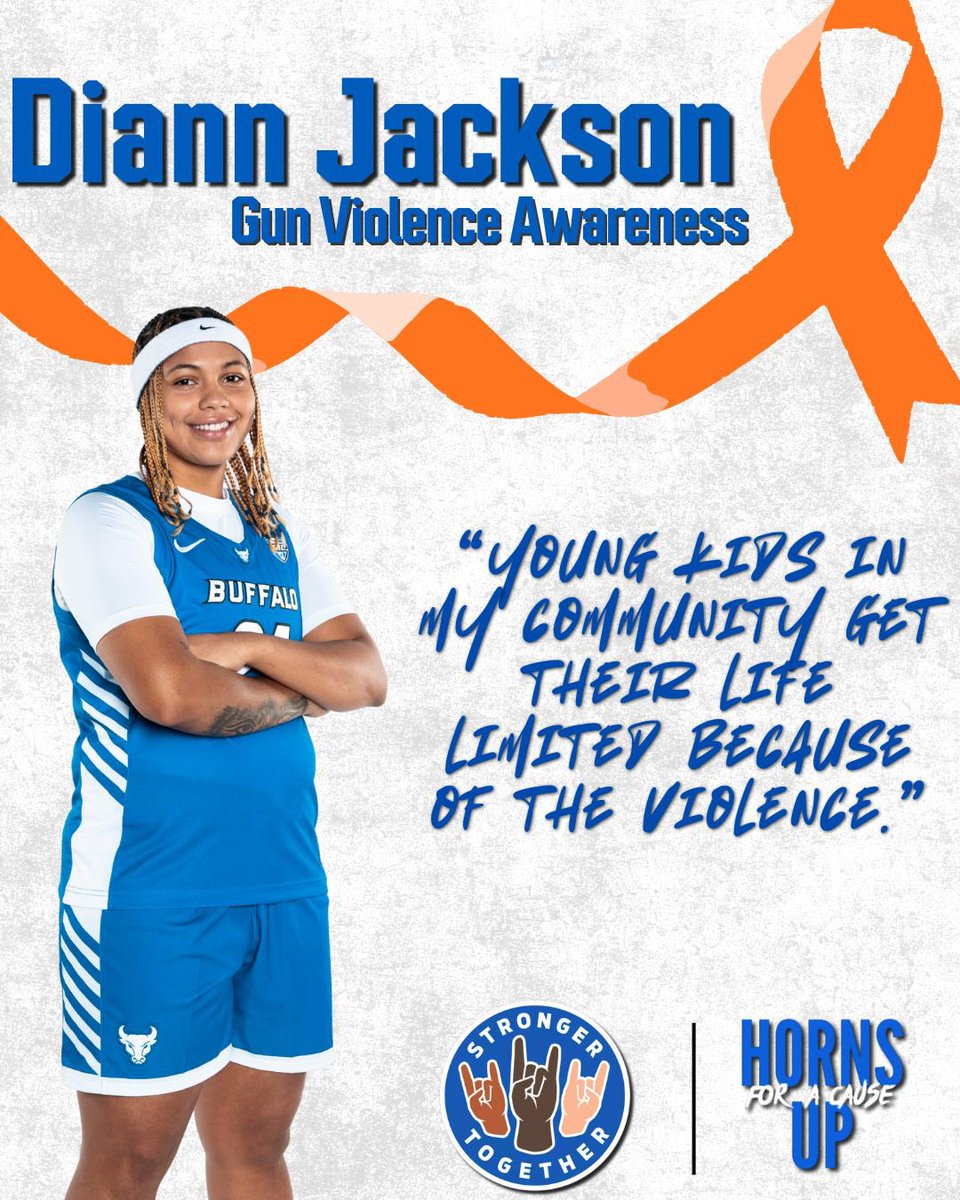 UBuffaloWBB's tweet photo. “𝐇𝐨𝐫𝐧𝐬 𝐔𝐩 𝐅𝐨𝐫 𝐀 𝐂𝐚𝐮𝐬𝐞” 

At tomorrow’s game, our players will wear colored shoelaces representing a cause that’s important to them.

Come out and show your support to the team and to all those who are in the fight. 

A thread 🧵 ⬇️ https://t.co/SNTnQSVG1x