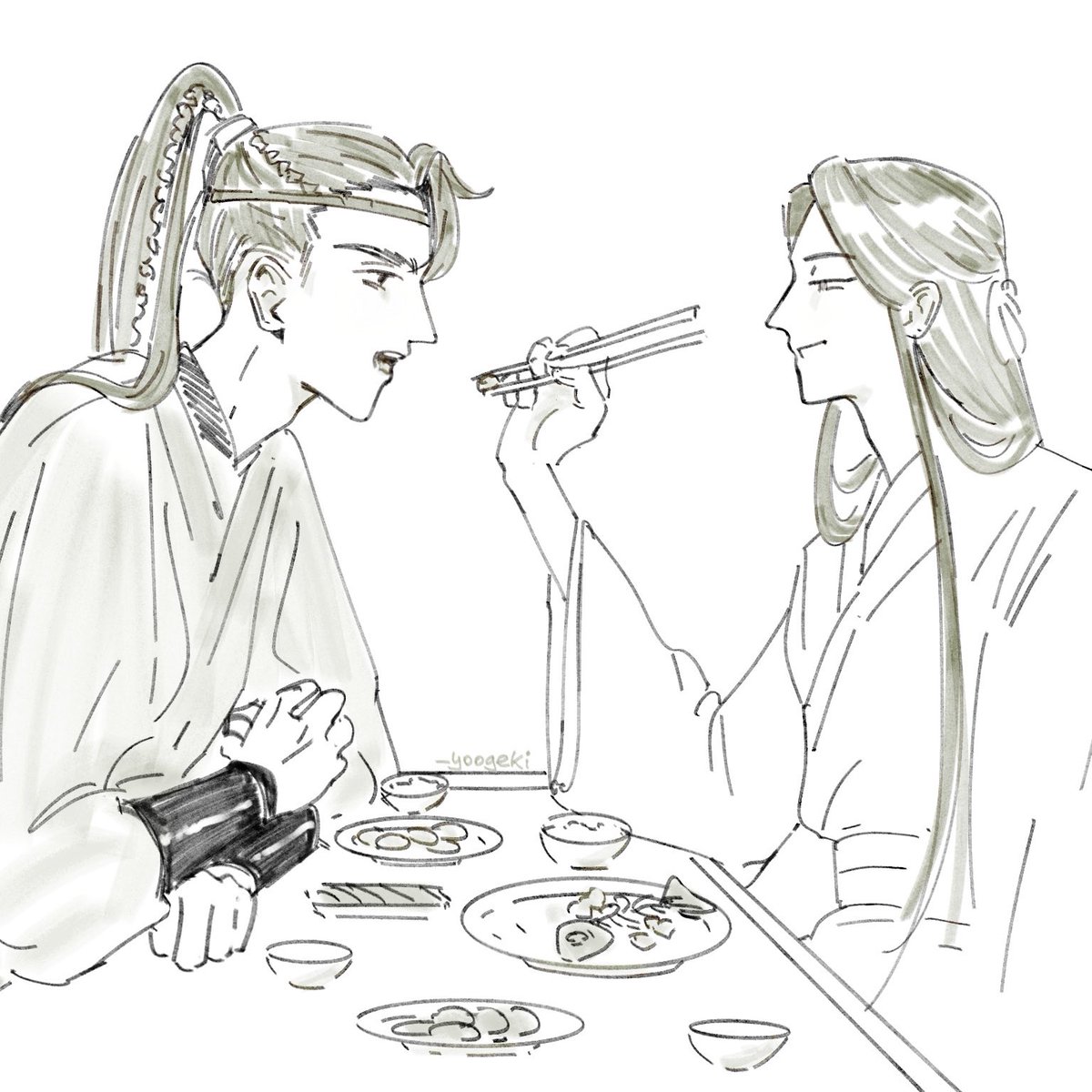 _yoogeki's tweet image. cezhou eating fish 
#qjj