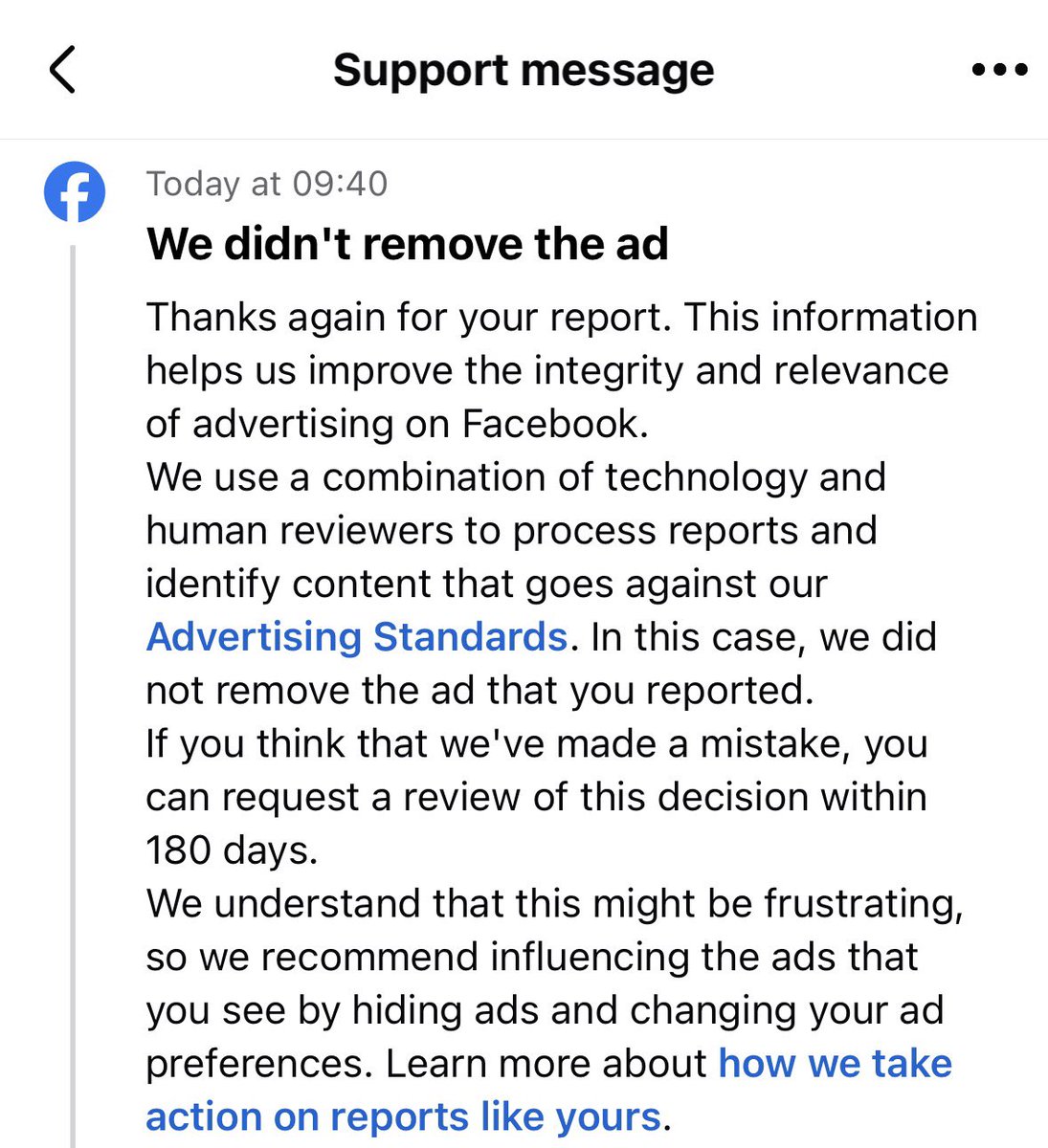 chriswindz's tweet photo. Flagged a video on @Meta @facebook. It was a blatantly fake video of @MartinSLewis telling me I make lots of money on this investment platform but only if I acted quick! Anyway FB decided this scam and impersonation didn’t break any of their rules. What are we supposed to do? https://t.co/SQxL6Ulwxd