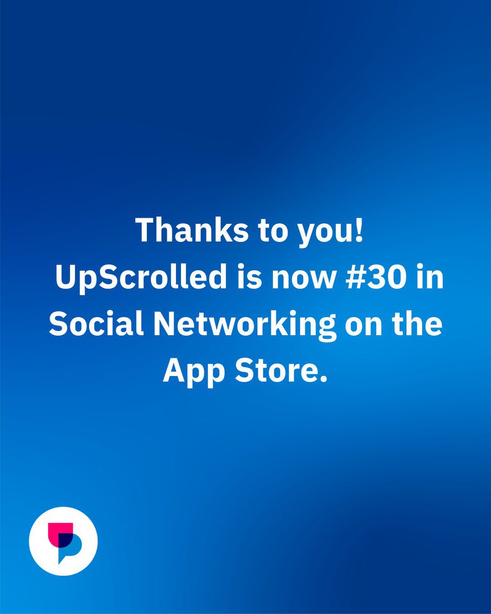 UpScrolled just hit #30 in the App Store Social Networking charts.

Thank you to everyone who’s downloaded and shared, this is just the beginning.

Time to scroll differently.