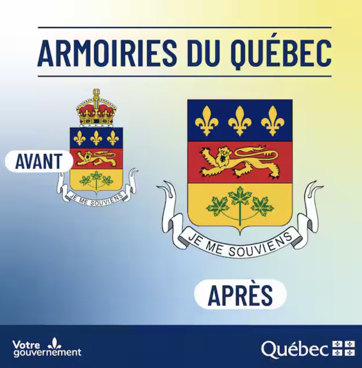 Une fière décision du gouvernement du Québec qui arrive à un remarquable moment. Le Québec n’est pas un produit du Canada, ni de la Conquête, et encore moins de la Couronne britannique.

👌🏼⚜️