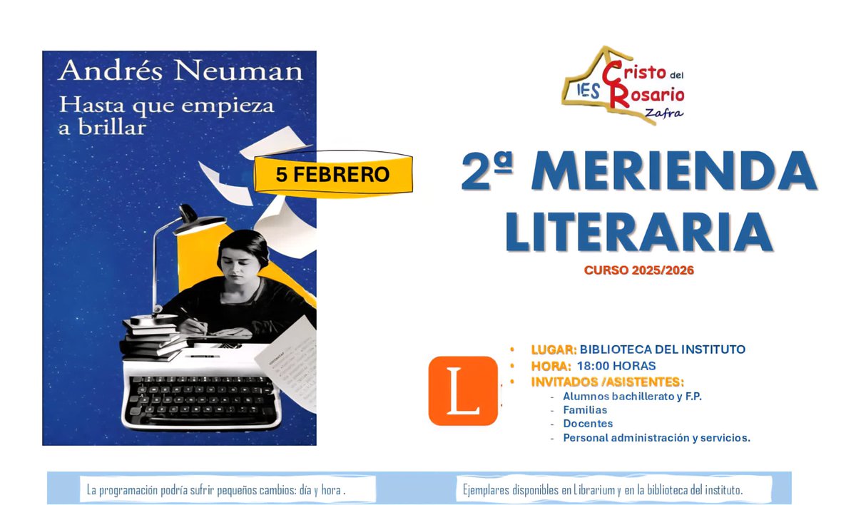 ¿Sabías que #UnDiaComoHoy de 1981 falleció la célebre bibliotecaria, archivera y lexicógrafa María Moliner,  clave en la difusión pedagógica de cultura, bibliotecas y libros? 
En la merienda literaria, 5 de febrero, la lectura propuesta nos acerca a su vida y obra. Te esperamos.