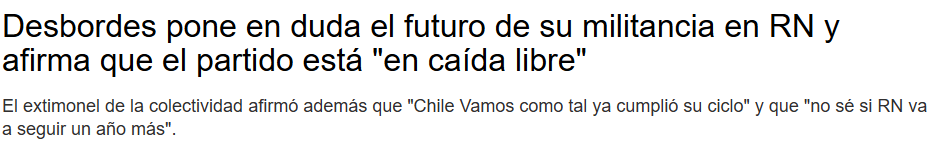 Chile no se cae a pedazos, RN sí.