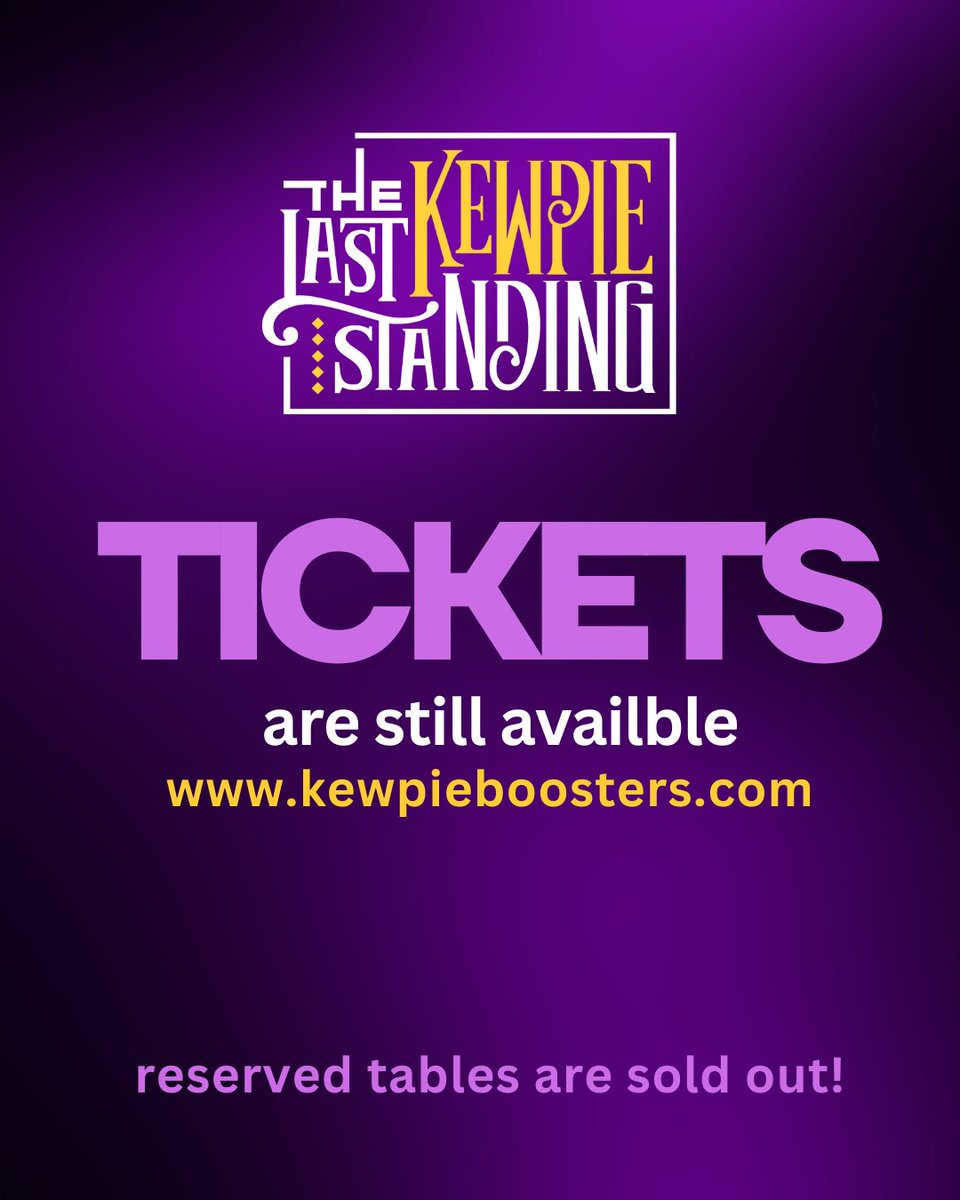Get your tickets today!!  kewpieboosters.com