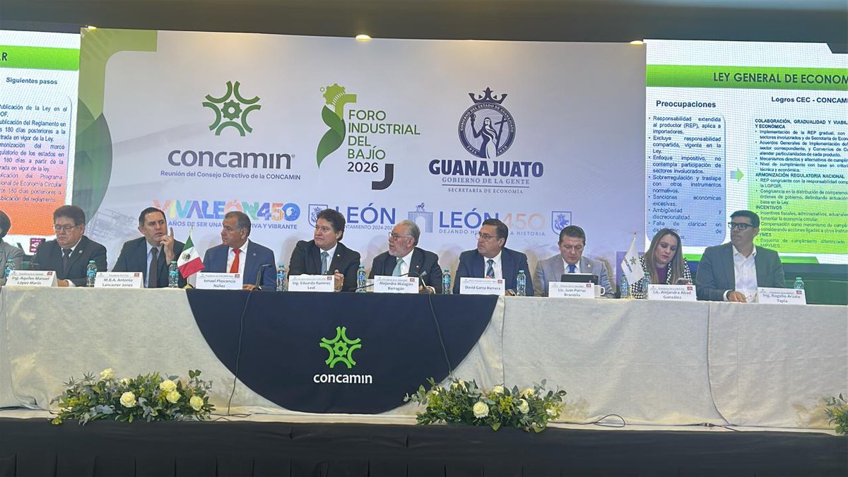 En representación de CANAFEM, participamos en la primera junta de Consejo Directivo de <a href="/CONCAMIN/">CONCAMIN</a> del año 2026 en la Ciudad de León, Guanajuato, bajo la presidencia de Alejandro Malagón. <a href="/AMalagonB/">Alejandro Malagon B</a>