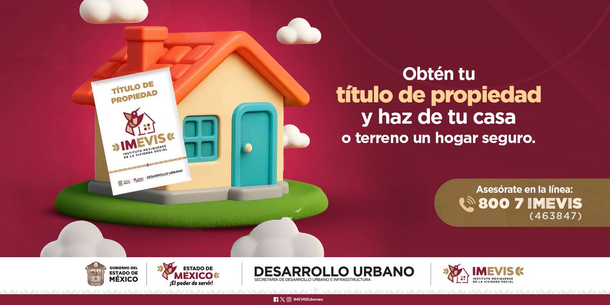 IMEVISedomex's tweet photo. #TipsIMEVIS
✨Fácilmente y sin dejar problemas.
Tramita tu título de propiedad. ✍️
Acércate a tu Delegación Regional más cercana: https://t.co/6zvHu4NkJa
#ElPoderDeServir https://t.co/WnEmojYAPz
