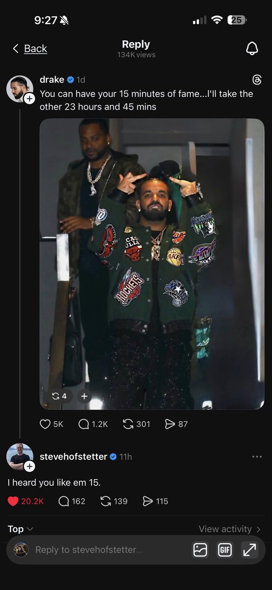 iamdjlyrix's tweet photo. @Drake getting roasted in the comments on #threads #drake https://t.co/KepmnIW1Bc