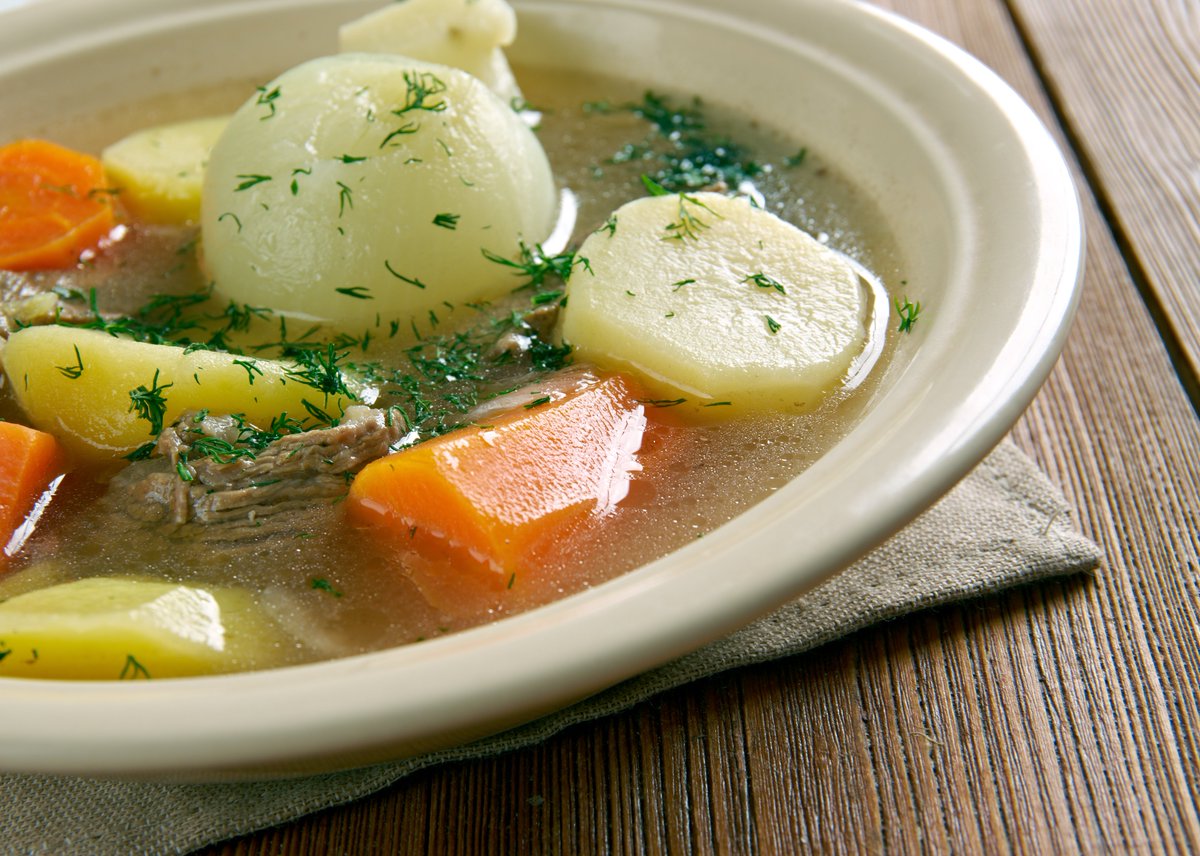Celebrating #SoupMonth with Acadian Fricot! A Traditional Acadian dish made with potatoes, chicken, carrots, and dumplings. Which Canadian soup recipe will you make to celebrate this month? 🥣😋⬇️