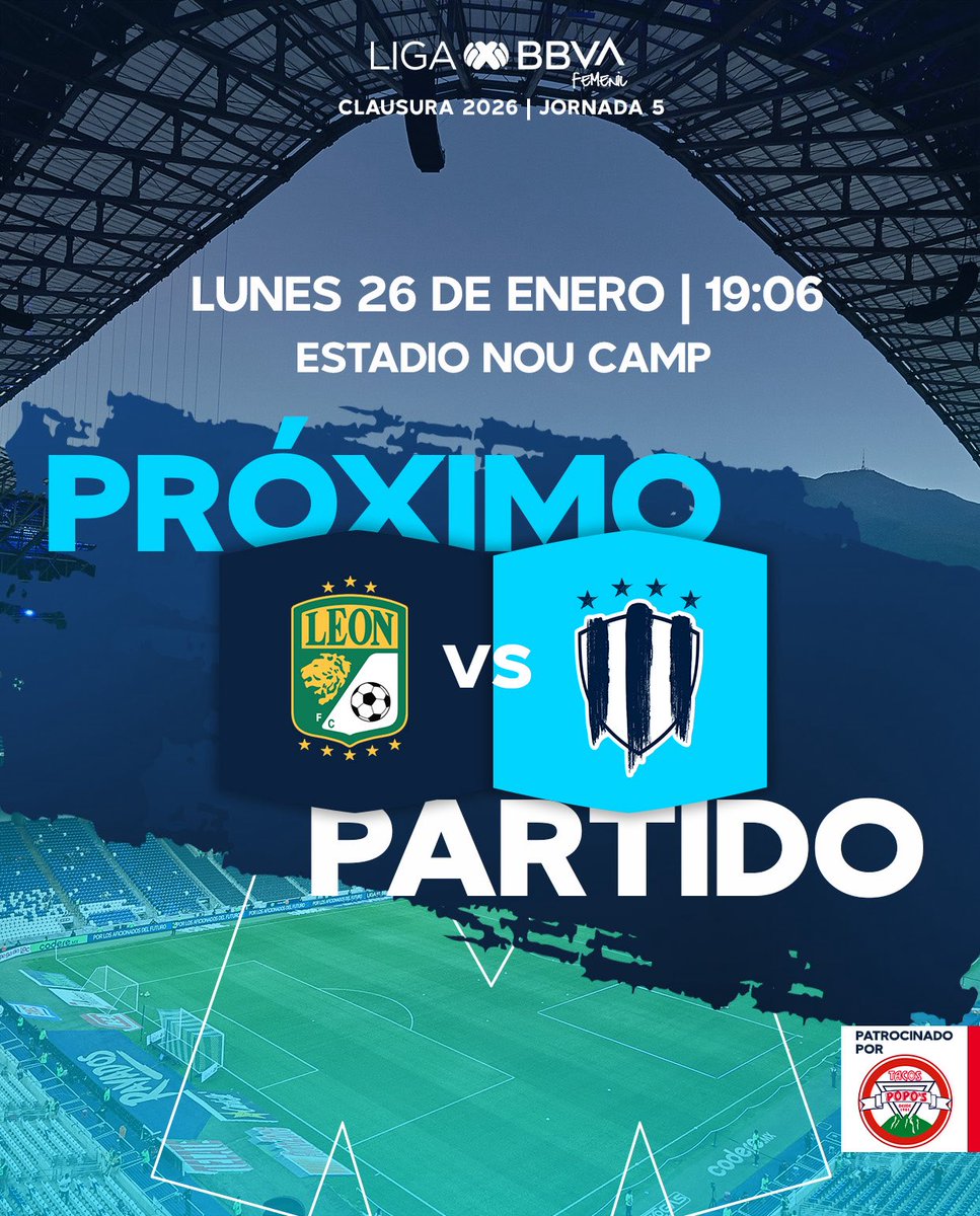 ¡Las Rayadas por continuar con el invicto! 👊🏼🔥

🗓️ Lunes 26 enero
⌚️ 19:06
🏟️ Estadio Nou Camp

#TacosPopos