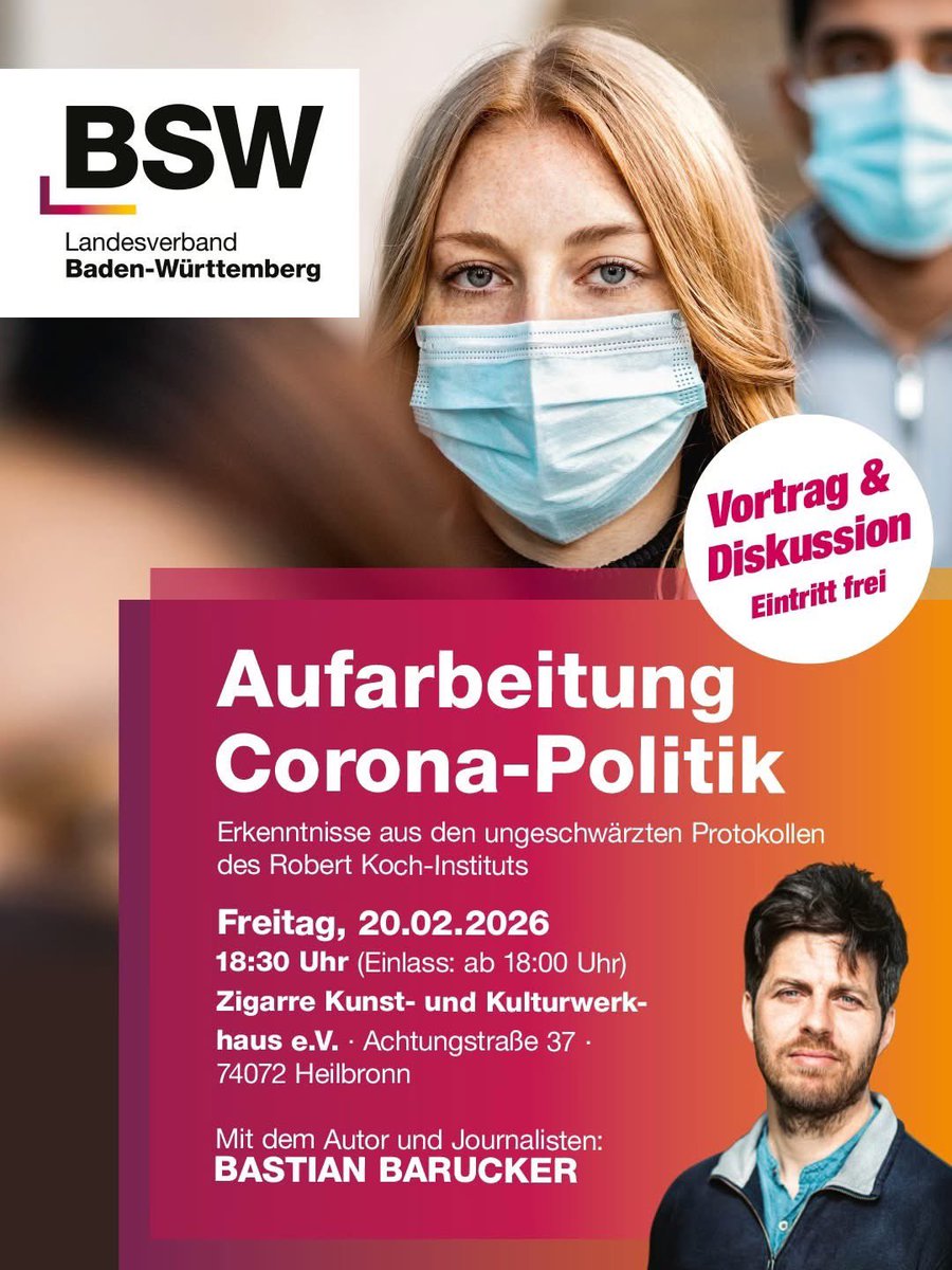 BSW bleibt bei der Corona-Aufarbeitung dran. Dazu <a href="/jessica_tatti/">Jessica Tatti</a> :

„Bis heute rechtfertigen Politiker und Gerichte ihre Entscheidungen in der Corona-Krise mit den Einschätzungen des Robert Koch-Instituts. Vielen Bürgern erscheint das Institut als fachlich kompetent und in seinen