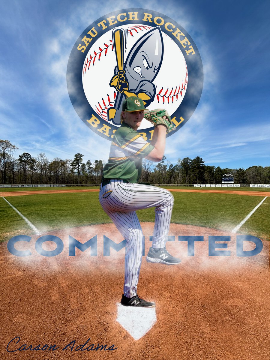 CarsonAdams96's tweet photo. I am excited to announce my commitment to SAU Tech! I can't wait to see what the future holds. First I want to thank God and Coach Piraino for this amazing opportunity. Second I want to thank everyone who has never given up on me through my ups and downs. @saut_bsb #sautech https://t.co/S1if0CUSFh
