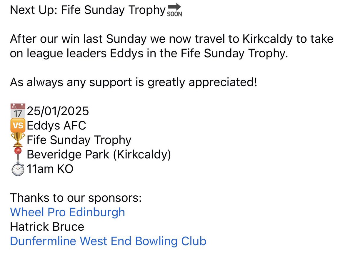 Dunfermline West End AFC tweet media