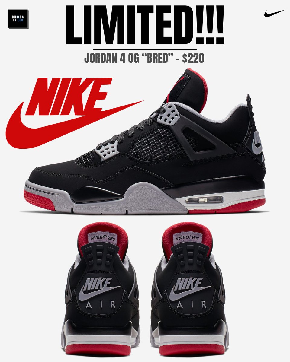 JUST IN: The Air Jordan 4 OG “Bred” is set to return in LIMITED quantities on Black Friday this year ✍🏾🥀

Cop🔥 or drop🗑️?