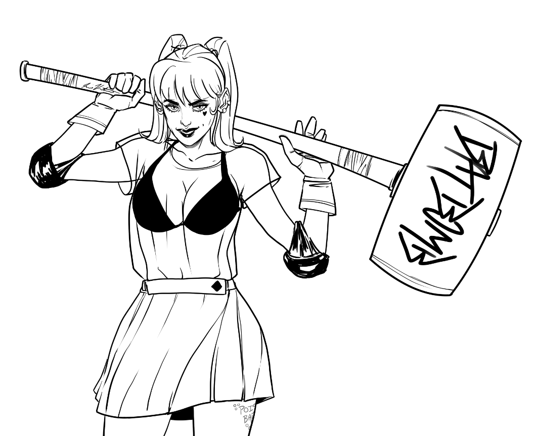 WolfMug7's tweet photo. Started working on my own Harley for once.
#harleyquinn #wip https://t.co/2hkcyN8aee