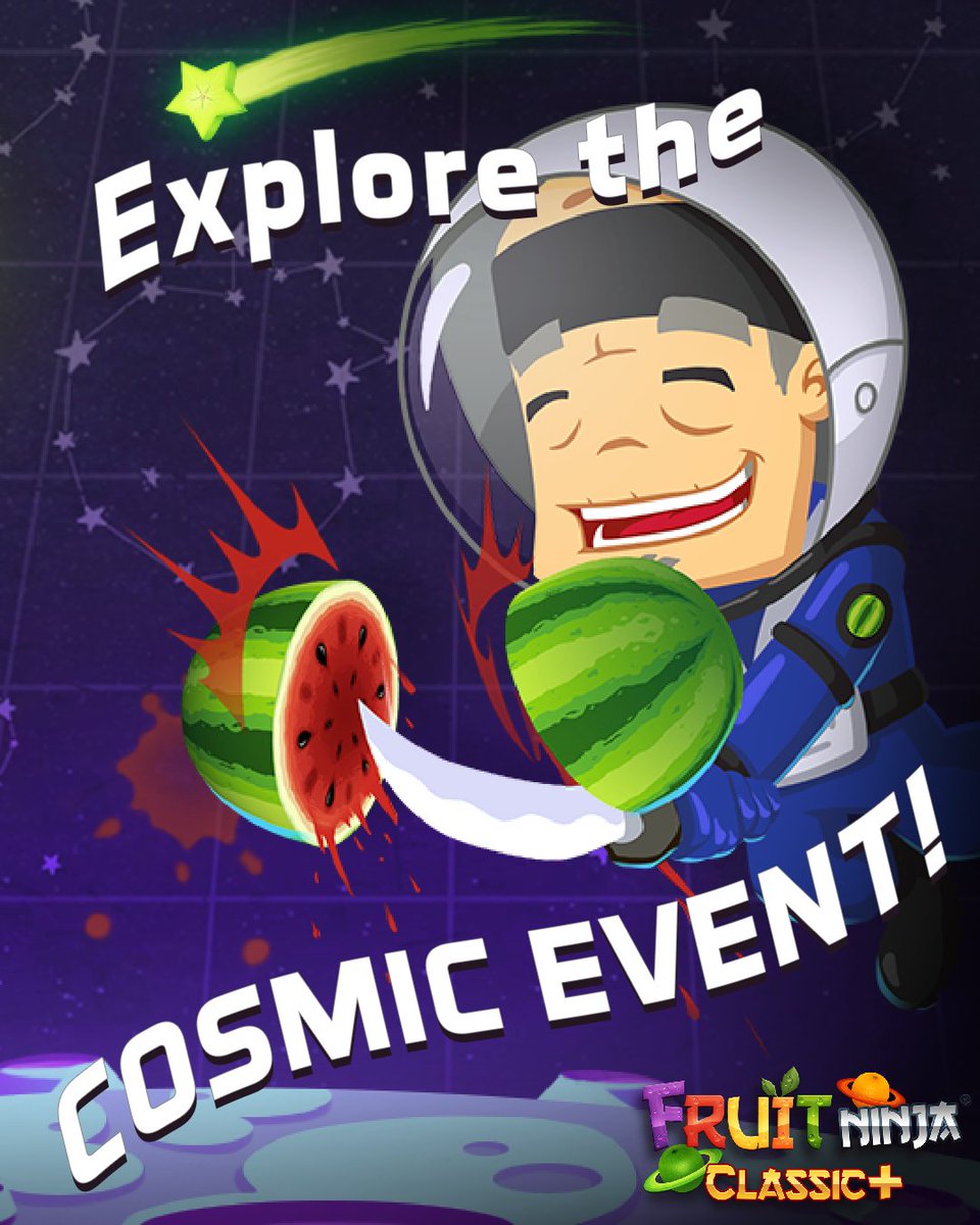 FruitNinja's tweet photo. 🍉 Slice at the speed of light and explore the Cosmic Event in Fruit Ninja Classic! Unlock the Northern Lights Blade and the Celestial Dojo as your rewards!
🌠 https://t.co/9mckYqln2y https://t.co/4UQPgpSK68