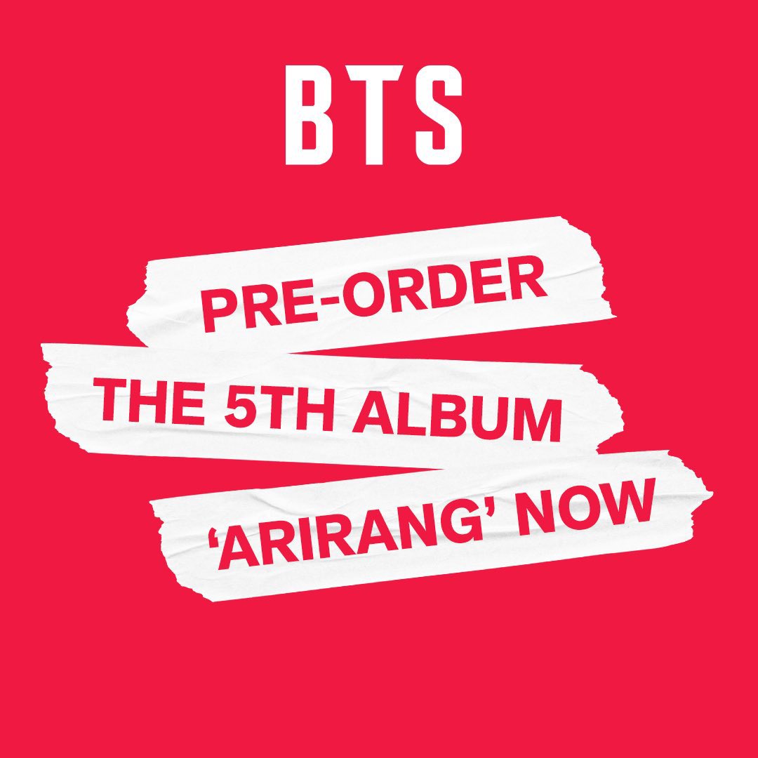 umusicbrasil's tweet image. a pré-venda das versões físicas do álbum ARIRANG, do BTS, já está disponível! 

o álbum será lançado dia 20.03.2026.

bts.lnk.to/ARIRANG