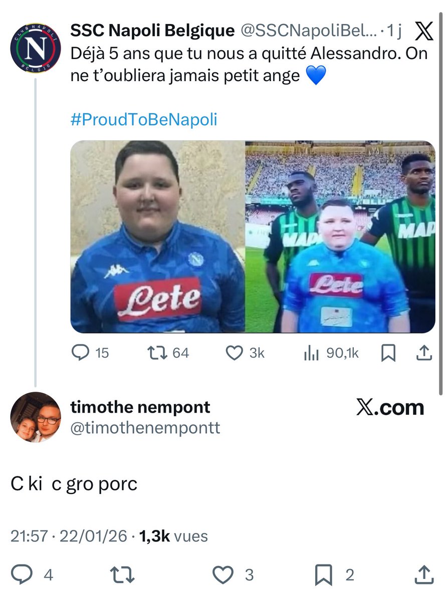 Et même après sa mort, des fdp, osent encore venir l’insulter ! 

Je souhaite à ce Timothe Newpont le karma qu’il mérite dans sa face de consanguins !