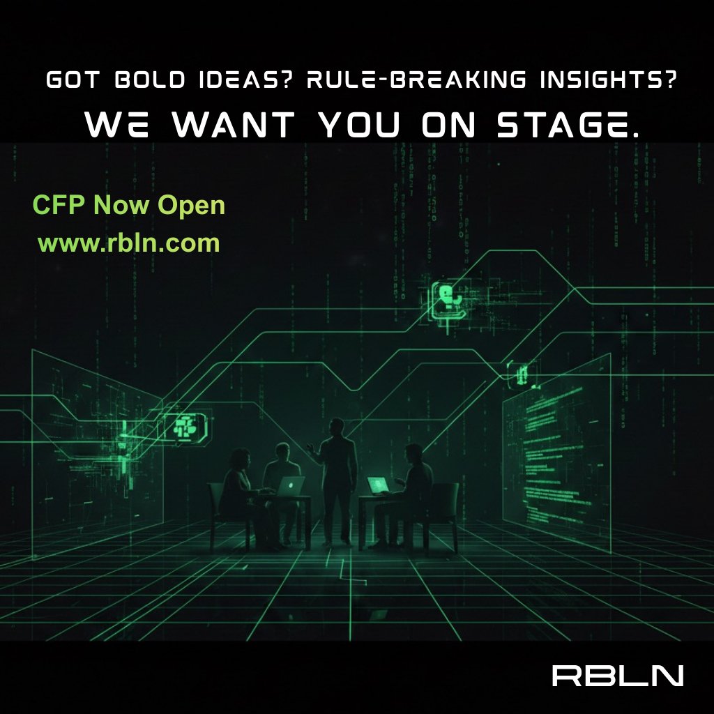 RBLN26's tweet photo. 🚨Call for Papers is Open🚨

RBLN is calling on the industry’s rule-breakers, hackers, AI experts, and tech leaders to submit talks that push boundaries. We want real ideas, bold perspectives, and sessions that spark conversation.

📢 https://t.co/Tt2CaYQFLg https://t.co/hFcWYmqWzq