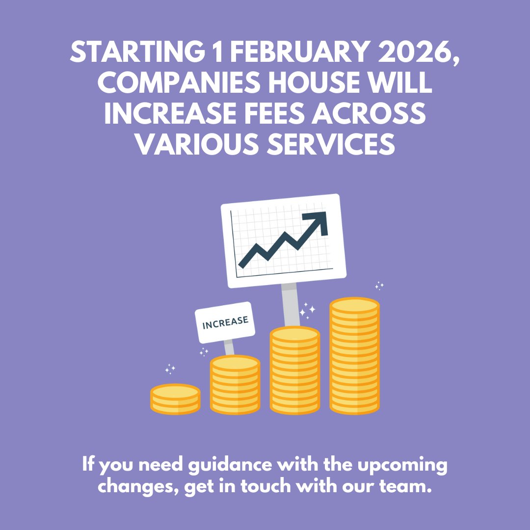 Don't forget: Starting 1 February 2026, Companies House will increase fees across various services, including incorporation and confirmation statements. 

 If you need guidance on these upcoming changes, speak to us. 

#CompaniesHouse #BusinessReforms #AberfeldyVillage #London