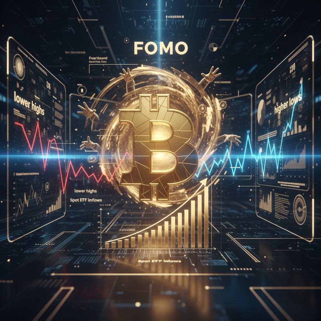 Bitcoin Market Structure Volatility is tightening on the daily timeframe.  We are seeing lower highs and higher lows. A breakout is imminent. Spot ETF  inflows remain consistent despite price action. The consolidation