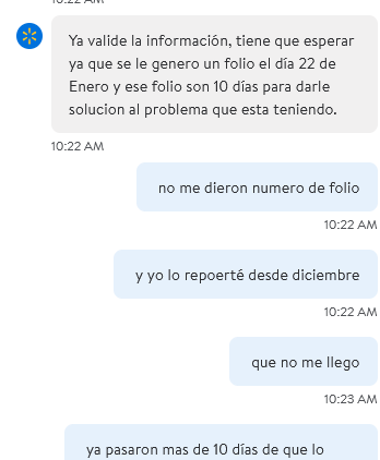 ITSFER's tweet photo. @Walmart @WalmartMXyCAM @walrmartmexico @Profeco  10 o + minutos entre cada respuesta. Tengo desde diciembre reportando que un producto no me llegó y no resuelven nada.  #Amazon #walmartincumple #WALMART #walmart @ivonnesweetb te resolvieron algo? @MissAliceMadnes @karins_ra https://t.co/RIv7LR8JJR