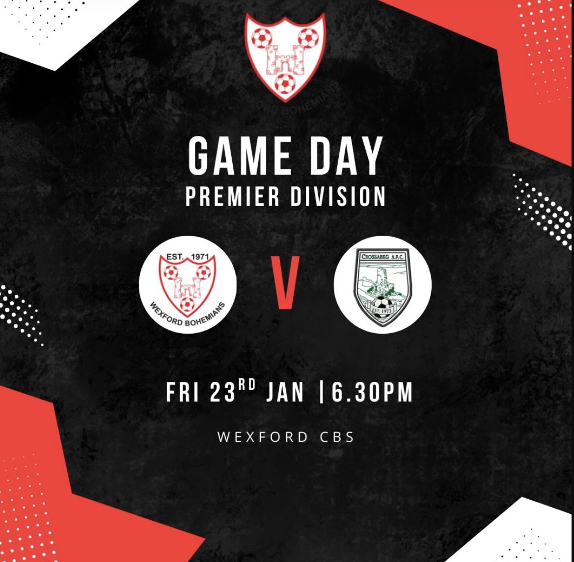 Friday night football ⚽️ get out and support the A team tonight in the CBS🫡 up the bohs🖤🤍