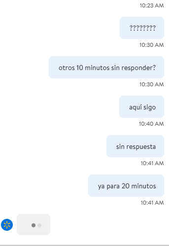 ITSFER's tweet photo. @Walmart @WalmartMXyCAM @walrmartmexico @Profeco  10 o + minutos entre cada respuesta. Tengo desde diciembre reportando que un producto no me llegó y no resuelven nada.  #Amazon #walmartincumple #WALMART #walmart @ivonnesweetb te resolvieron algo? @MissAliceMadnes @karins_ra https://t.co/RIv7LR8JJR