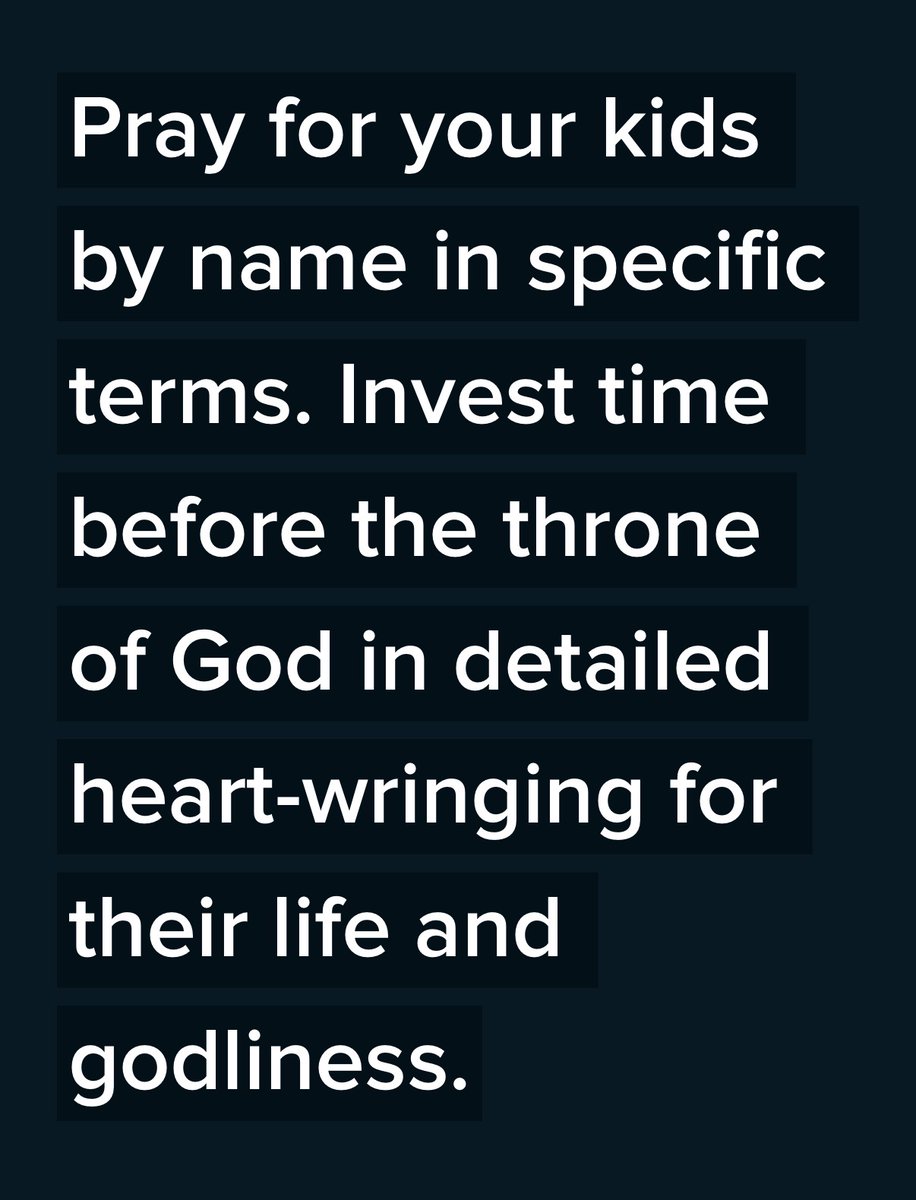We don’t pray for our kids for two reasons:
1. We don’t believe they need it.
2. We don’t believe God requires it.
<a href="/AMBrewster/">AMBrewster</a>