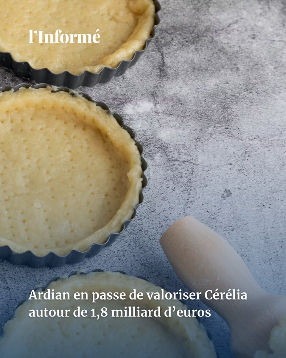 💰 Ardian est en discussions avancées avec un investisseur belge intéressé par Cérélia le champion français des pâtes à cuire. La valorisation du groupe devrait être proche des 1,8 milliard d’euros, révèlent @aroun_benhaddou &amp; @xav_demarle. 

▶️ l.linforme.com/u24rscpu