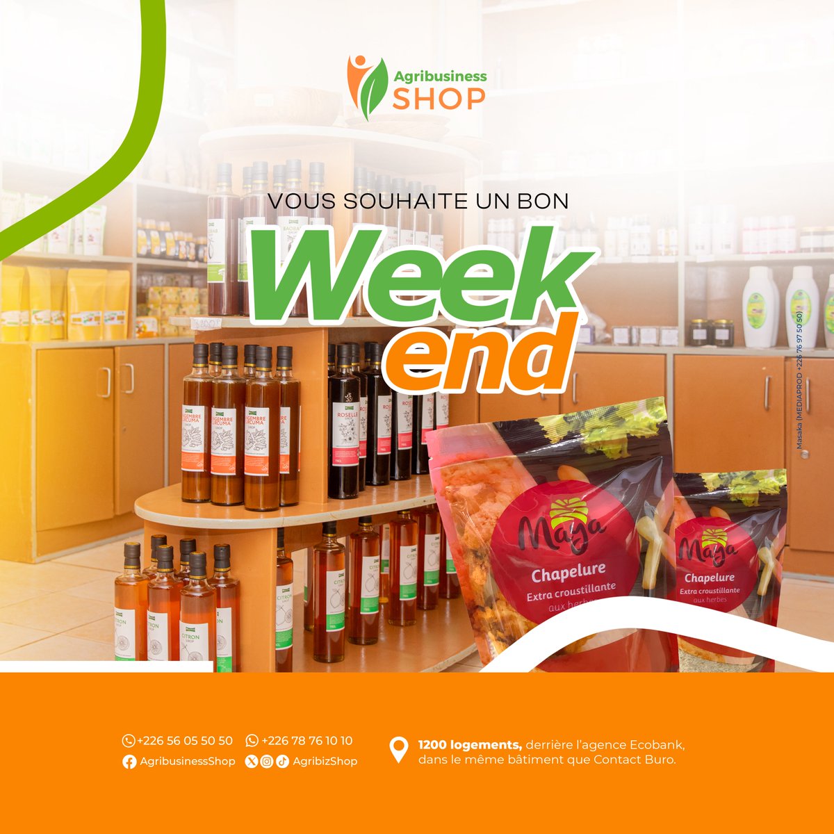 C'est le #weekend ! 🎉

Prenez un instant, et partagez des moments inoubliables avec vos proches. 👨‍👩‍👧‍👧 

#AgribusinessShop #BurkinaFaso