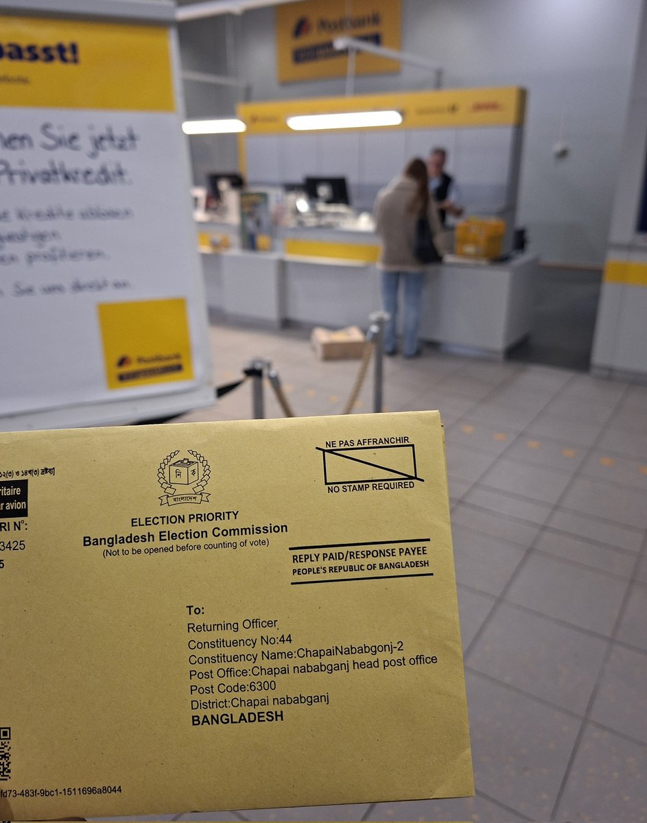SheikhShakilbd's tweet photo. Today is a historic day for me. For the first time in my life, I exercised my right to vote in a national election. Grateful to @Yunus_Centre and all who made overseas voting possible. Democracy matters.
#FirstVote #VoteForInsaf #YesToReferendum #NoToCorruption
#RejectExtortion https://t.co/6TCwkTuWJR