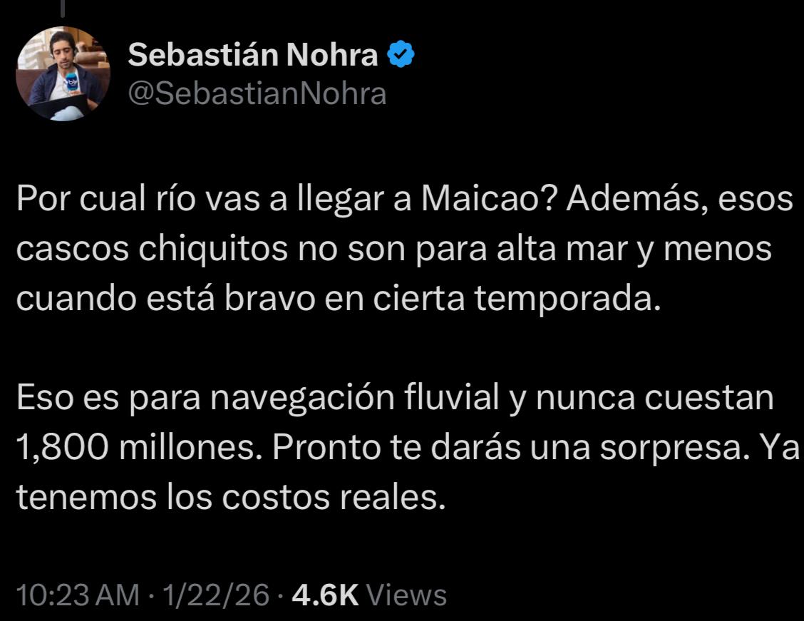 Sebastián Nohra, enciclopedia viviente y faro moral de la república, hoy nos ilustró sobre La Guajira. Porque claro, además de politólogo, economista, jurista, hidrólogo, oceanógrafo y conciencia ética de turno, también es experto en cartografía selectiva.
Uno no entiende cómo