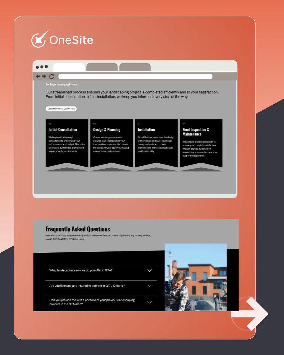 Here’s a first look at the new OneSite website for Earthstone Landscapes 🌿

Built to showcase their work, strengthen local visibility, and make it easier for customers to find and contact them, all without the time drain of a traditional website. With OneSite, updates, SEO, and
