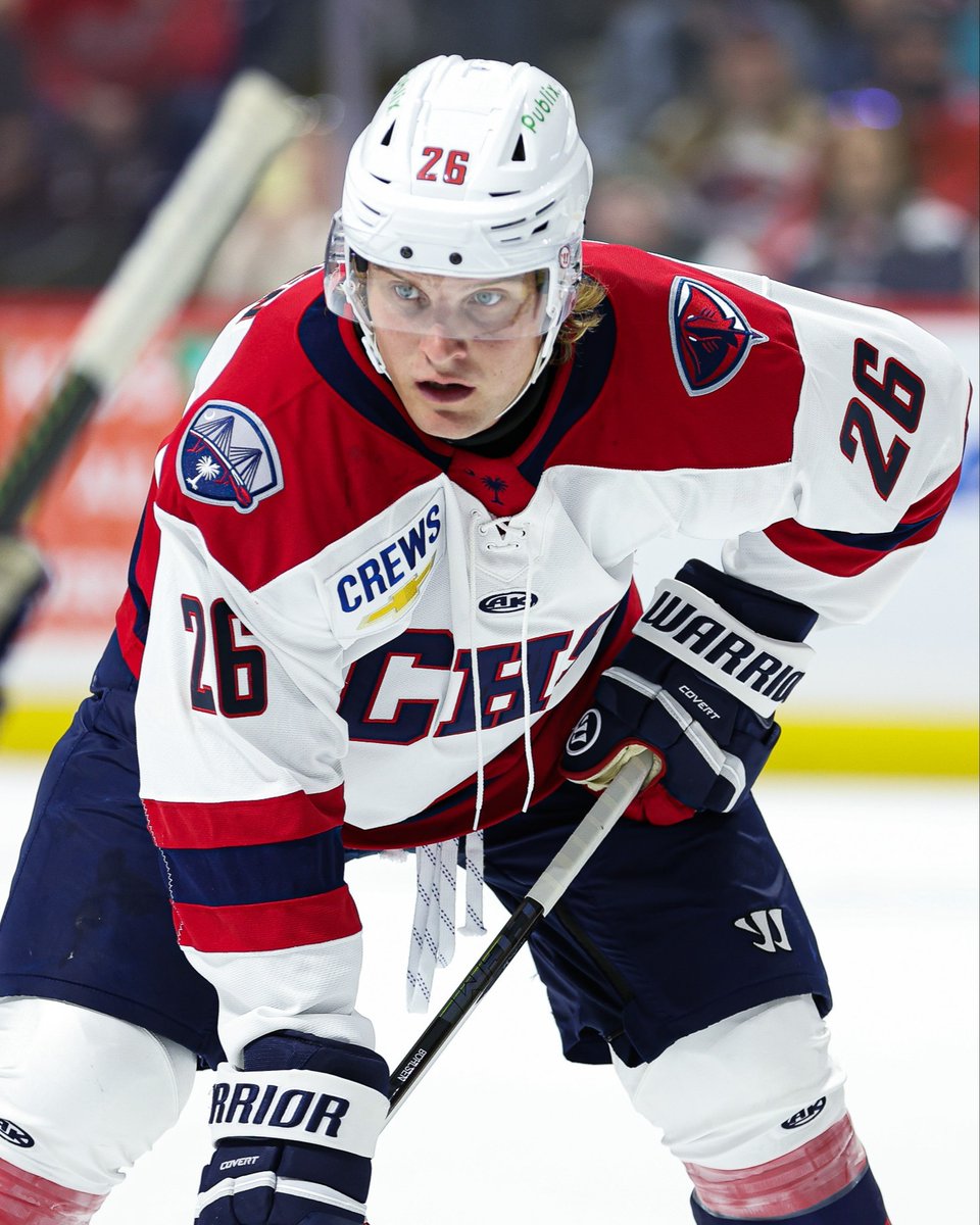 SCStingrays's tweet photo. At just 12 years old, Kaden Bohlsen left home to chase his hockey dream—and that path has led him to South Carolina, where he’s making an impact in his first full pro season. 

See Bohlsen and the Stingrays in action this weekend with three straight home games, starting tonight at the @NChasColiseum. 

READ MORE | 📰 https://t.co/eVVqRpcypJ