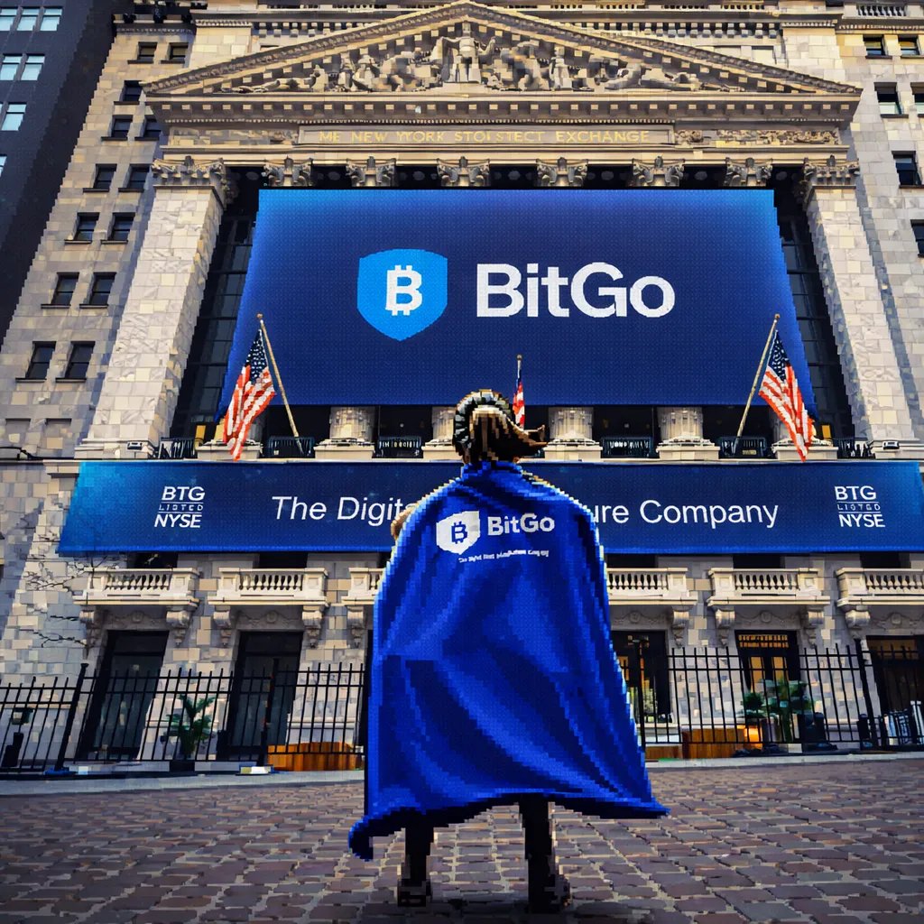 BitGo Pops on NYSE Debut 🍾🏛️📈

Crypto news and key statistics summarized in 90 seconds every weekday on <a href="/NiftyNoon/">NiftyNoon Newsletter 🌐</a>⬇️:

Nifty Thought:

BitGo (BTGO) successfully debuted on the New York Stock Exchange this Thursday, pricing its IPO at $18 and seeing an initial 25% pop to $22.43
