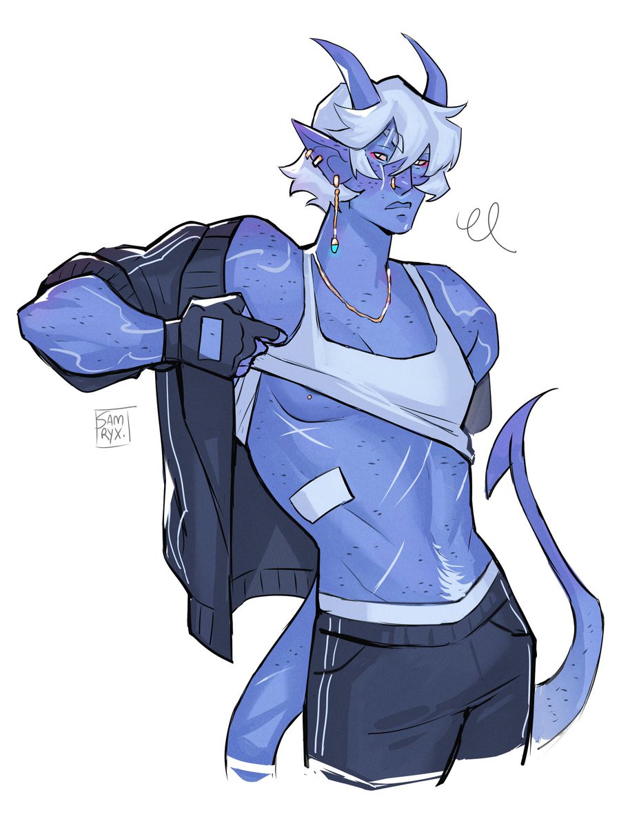 Samjyx_'s tweet image. I love my butch tiefling #ocs #wlw